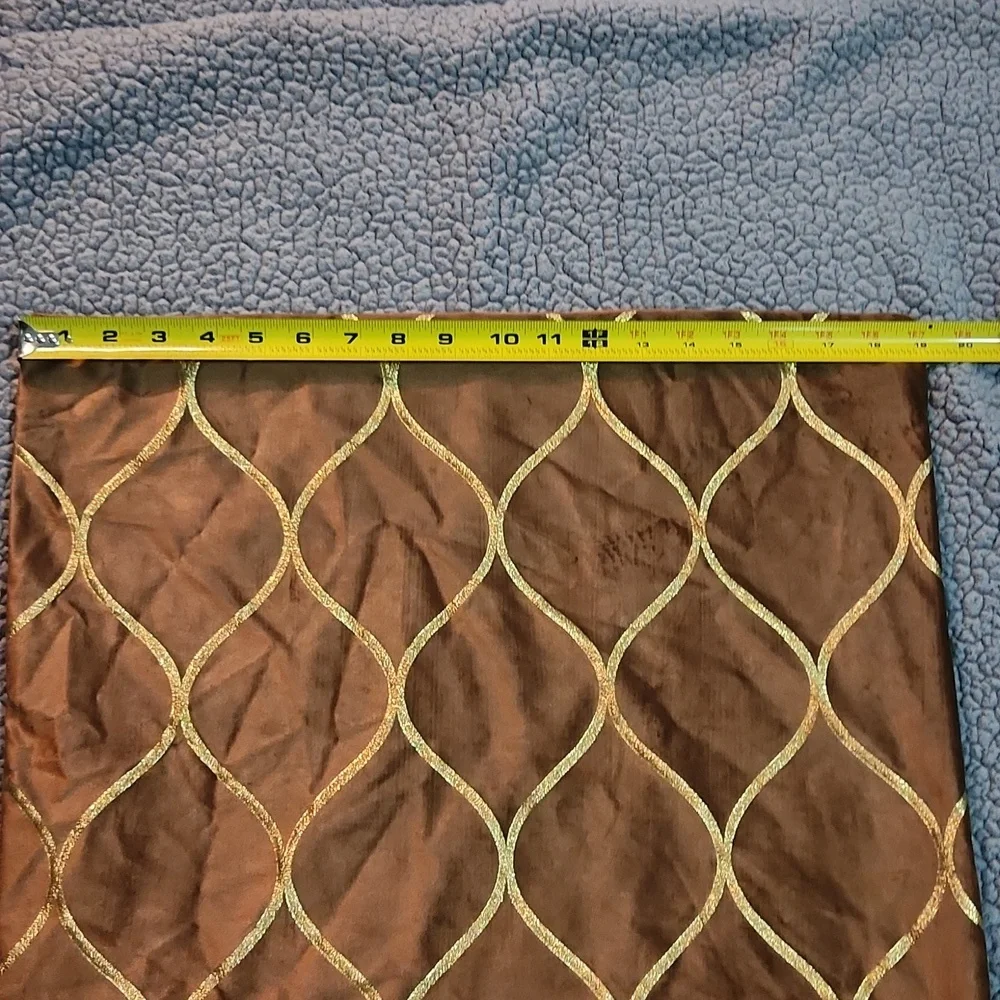 Set Of Two Throw Pillow Covers Brown And Gold 19x19.5